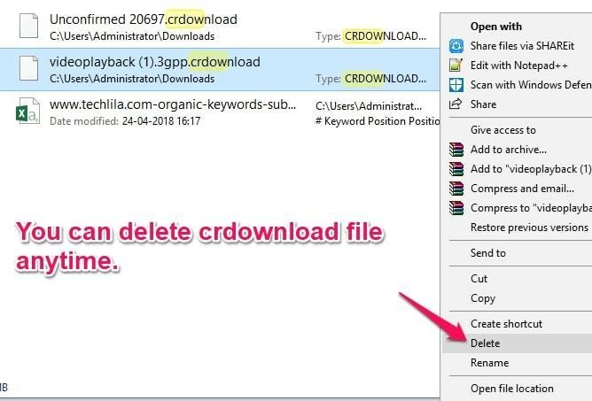 file extension crdownload ,